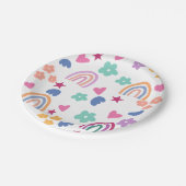 Assiettes En Carton Cute arc-en-ciel (Angle)
