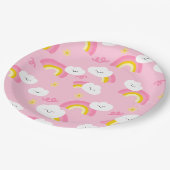 Assiettes En Carton Cute arc-en-ciel et nuages Plaque en papier (Angle)