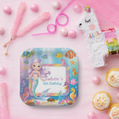 Assiettes En Carton Cute arc-en-ciel sirène poisson tortue étoile Anni (Fête)