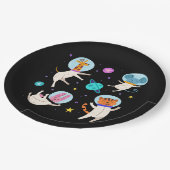 Assiettes En Carton Cute astronaute Animaux flottant dans l'espace (Angle)