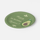 Assiettes En Carton Cute Avocado Personnaliser Coloré 1er anniversaire (Angle)