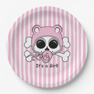Assiettes En Carton Cute Baby Girl Skull