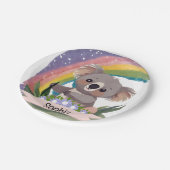 Assiettes En Carton Cute Baby Koala Rainbow Nom personnalisé (Angle)