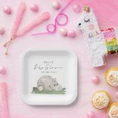 Assiettes En Carton Cute Baby shower Hippo (Fête)