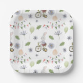 Assiettes En Carton Cute Baby Spring Summer Rabbit On A Bike Pattern (Recto)