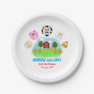 Assiettes En Carton Cute Barn Yard Farm Party Animals