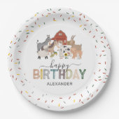 Assiettes En Carton Cute Barnyard fête d'anniversaire (Devant)