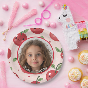 Assiettes En Carton Cute Barry Photo personnalisée et nom Plaque en pa