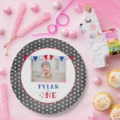 Assiettes En Carton Cute Baseball Chalkboard 1ère fête d'anniversaire (Fête)