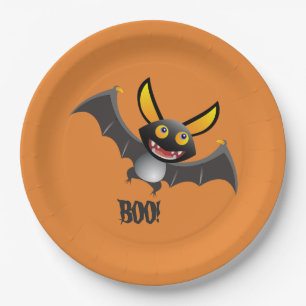 Assiettes En Carton CUTE BAT BOO ! Plaque de papier d'Halloween