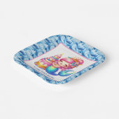 Assiettes En Carton Cute Beach Birthday mermaid customizable  (Angulaire)