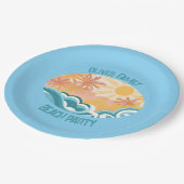 Assiettes En Carton Cute Beach Waves Sunshine Blue Surfer Party (Angle)