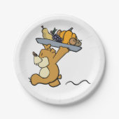 Assiettes En Carton Cute Bear transportant une cueillette festive Plat (Devant)