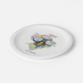 Assiettes En Carton Cute Bee And Rainbow Wash (Angle)