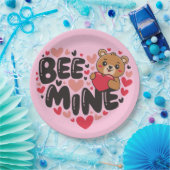 Assiettes En Carton Cute Bee Mine Teddy Bear Valentine's Day (Fête)