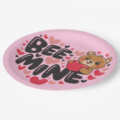 Assiettes En Carton Cute Bee Mine Teddy Bear Valentine's Day (Angle)