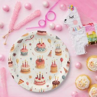 Assiettes En Carton Cute Birthday Cakes Plates