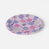 Assiettes En Carton Cute Birthday Squares – Pink modern Pattern (Angle)