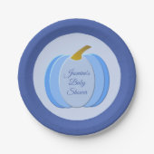 Assiettes En Carton Cute Blue Baby Boy Citrouille Baby shower personna (Devant)