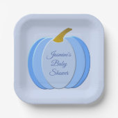 Assiettes En Carton Cute Blue Baby Boy Citrouille Baby shower personna (Recto)