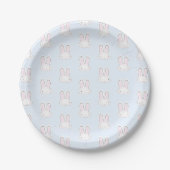 Assiettes En Carton Cute Blue lapin lapin bleu clair amusant motif mod (Devant)
