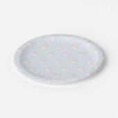 Assiettes En Carton Cute Blue lapin lapin bleu clair amusant motif mod (Angle)