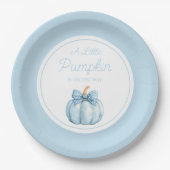 Assiettes En Carton Cute Blue Pumpkin Boy Baby Shower (Devant)