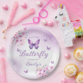 Assiettes En Carton Cute Boho Moderne Papillon floral fille baby showe (Fête)