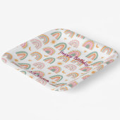 Assiettes En Carton Cute Boho Rainbow Motif Nom personnalisé (Angulaire)
