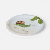 Assiettes En Carton Cute Brown Green Snail Illustration Party (Angle)