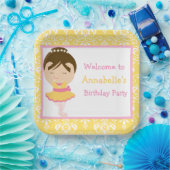 Assiettes En Carton Cute Brunette Ballerina fête d'anniversaire (Fête)