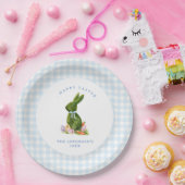 Assiettes En Carton Cute Bunny avec En vichy bleu frontière brunch de  (Fête)