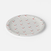 Assiettes En Carton Cute Button Snowmen Grey  (Angle)