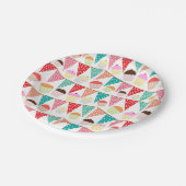 Assiettes En Carton Cute Cakes and Bunting Colorful Party (Angle)