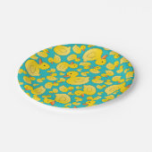 Assiettes En Carton Cute canard en caoutchouc turquoise (Angle)
