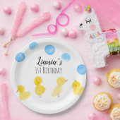 Assiettes En Carton Cute Canards Hand Watercolor fête d'anniversaire (Fête)