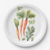 Assiettes En Carton Cute Carotte Plat principal Aquarelle Motif alimen (Devant)