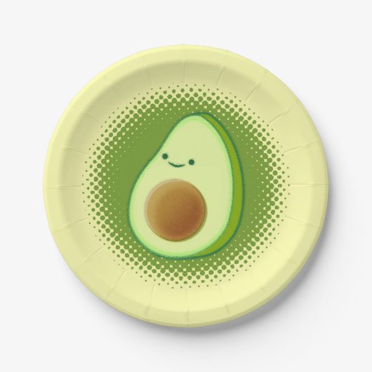 Assiettes En Carton Cute Cartoon Avocado (Devant)