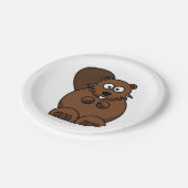 Assiettes En Carton Cute Cartoon Beaver Funny Bois Animal (Angle)