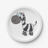 Assiettes En Carton Cute Cartoon Zebra Funny Animal Character (Devant)