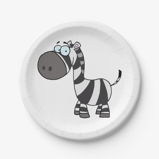 Assiettes En Carton Cute Cartoon Zebra Funny Animal Character (Devant)