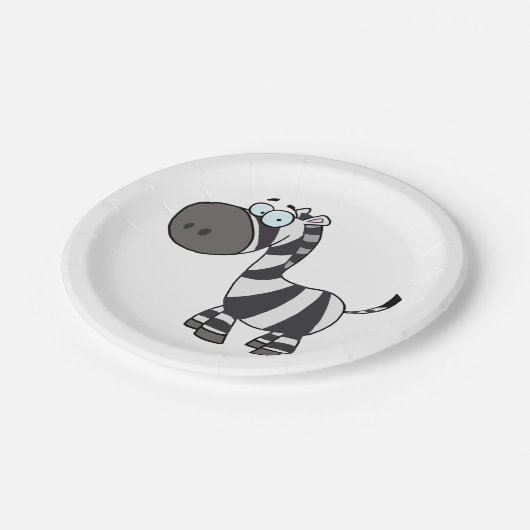 Assiettes En Carton Cute Cartoon Zebra Funny Animal Character (Angle)