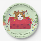 Assiettes En Carton Cute Cat in a Box Here for the Boxes Christmas (Devant)
