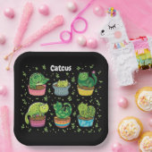 Assiettes En Carton Cute Catcus (Fête)