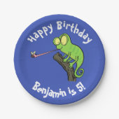 Assiettes En Carton Cute chameleon attraper un dessin animé (Devant)