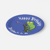 Assiettes En Carton Cute chameleon attraper un dessin animé (Angle)