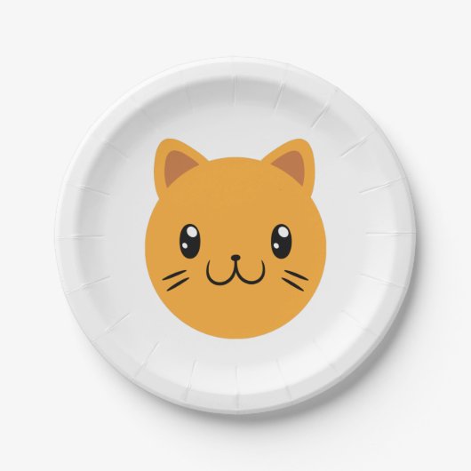 Assiettes En Carton Cute chat (Devant)