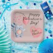 Assiettes En Carton Cute Chat et Balloon Saint Valentin (Fête)