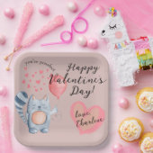 Assiettes En Carton Cute Chat et Balloon Saint Valentin (Fête)