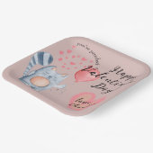 Assiettes En Carton Cute Chat et Balloon Saint Valentin (Angulaire)